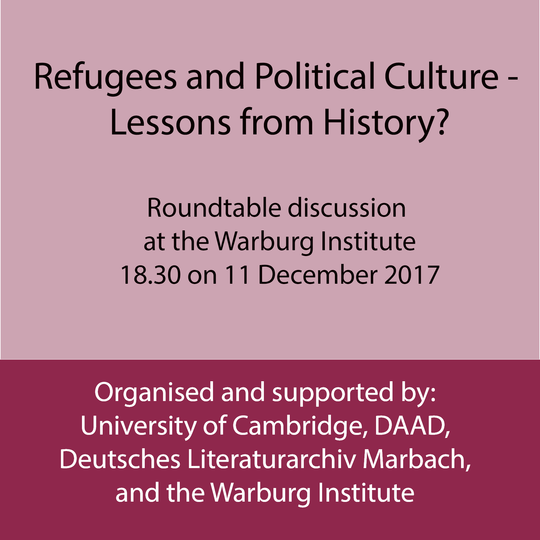 Refugees and Political Culture – Lessons from History?